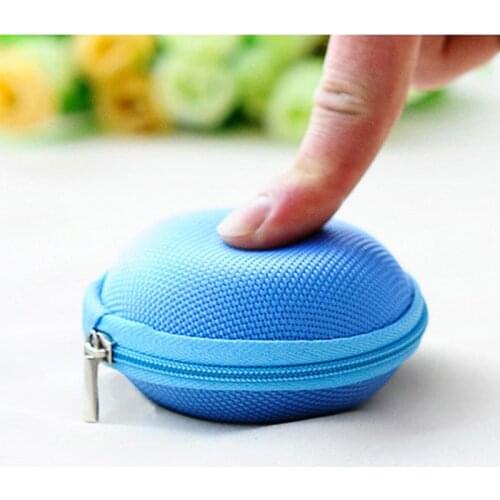 Zipper Portable Earphone Storage Bag Headphone SD Card Storage Box Carrying Pouch Round Case Women Coin Purses Wallet