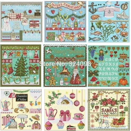 Lafite Series 3 patterns Counted Cross Stitch 11CT 14CT color Aida DIY Chinese Cross Stitch Kits Embroidery Needlework Sets