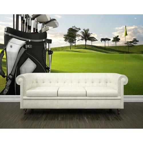 3D modern wallpaper, Golf equipment on green, natural landscape mural for living room bedroom sofa background wall vinyl wallpap