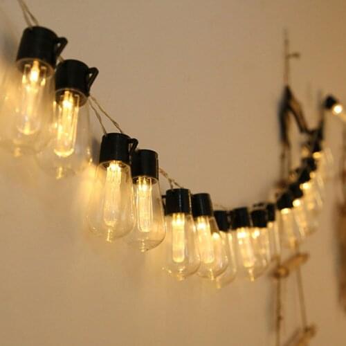 LED Solar String Light Outdoor Decorative Light Bulb Waterproof Patio Lamp Holiday Garland Lights For Vegetable Garden Decor