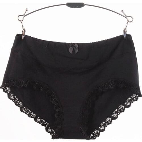 2XL 3XL 4XL Mid Waist Womens Cotton Briefs Ladies Underwear Womens Cotton Lace Briefs Plus Size Underpants Knickers