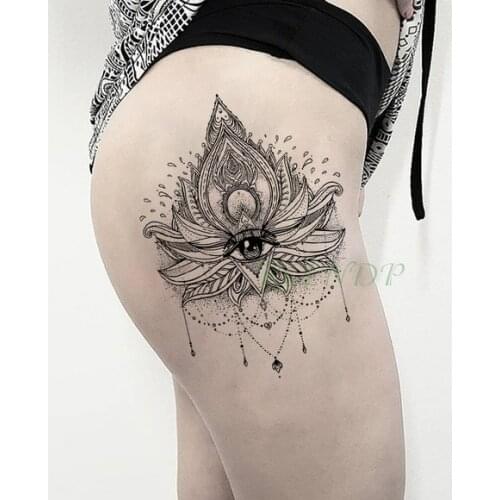 Waterproof Temporary Tattoo Sticker red gemstone mandala henna lotus on back tatto breast flash tatoo fake tattoos for women