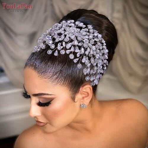 YouLaPan HP388 Silver Color Rhinestone Bridal Headband Hair Accessories for Women Wedding Diamond Headpiece DIY Bridal Jewelry