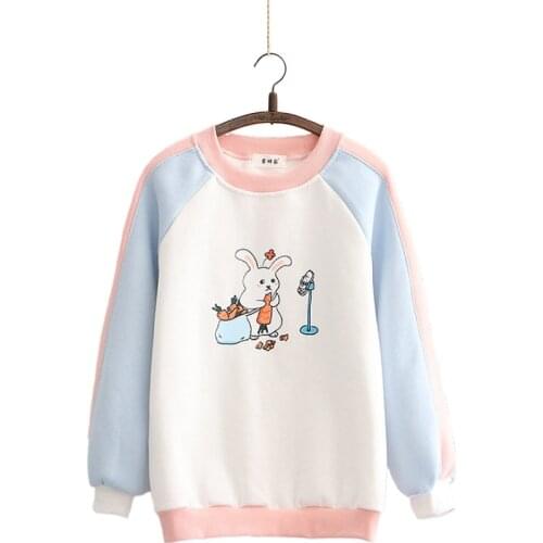 Women Hit Color Patchwork Plus Velvet Sweatshirt 2020 Autumn Loose O-neck Long Sleeve Femme Casual Pullovers 2010039