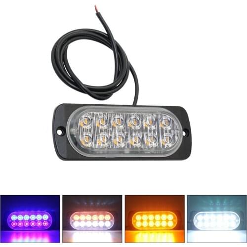 1pc ANBLUB 12V 24V Truck Side Marker Strobe Warning Light Ultra Thin 12 LEDs Car Truck Lorry Trailer DRL Light Signal Lamp
