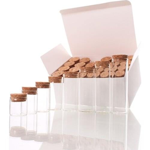 1pcs 15ml-110ml Test Tube Bottles Small Empty Clear Cork Glass Bottles Vials Spice Jars For Holiday Wedding home Decoration Gift