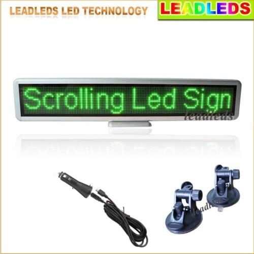 12v 56cm Green LED Car Sign Programmable LED Display Screen information plate screen scrolling text Advertising