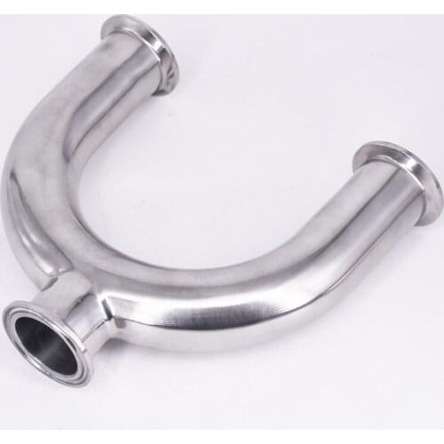 25mm 1" Pipe OD 1.5" Tri Clamp U Shaped Return Bend 3 Way SUS 304 Stainless Sanitary Fitting Spliter Homebrew Beer