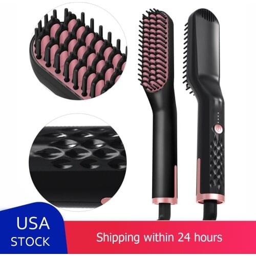 3 in1 Beard Straightener Dropshipping Niche Product Quick Heat Electric Straightener Curl Men Women Multifunctional Hair Styling