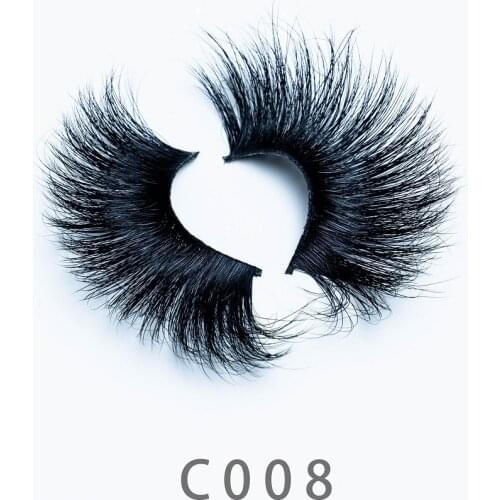 30mm C08 5D Very Long Fluffy Real Mink Lashes Strip Natural Lashes Cruelty Free Thick Cross Soft Cils False Eyelashes Extension
