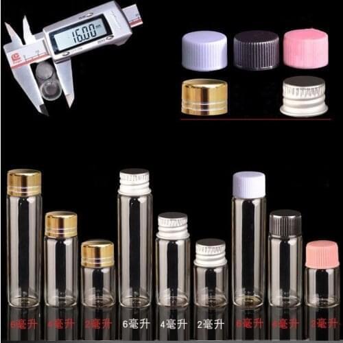 800pcs 2ml 3ml 6ml Mini Glass Bottle with 3 Style Cap Empty Jars Vial for Tea Saffron Sweet Food Gift Bottle Gift Wedding Jars