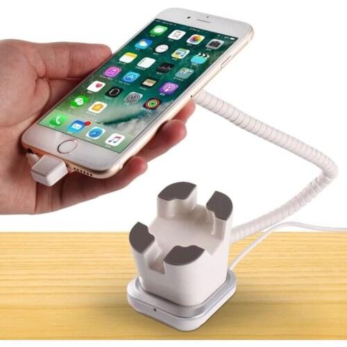 CJ550 standalone unit white color abs with charging function mobile tablet retail shop anti theft security display base