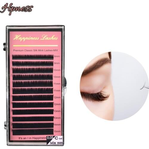 Free Shipping Individual Eyelash Extension Training Academy Lashes 12 Lines Mixed Length Very Soft Korea Silk Volume Lashes