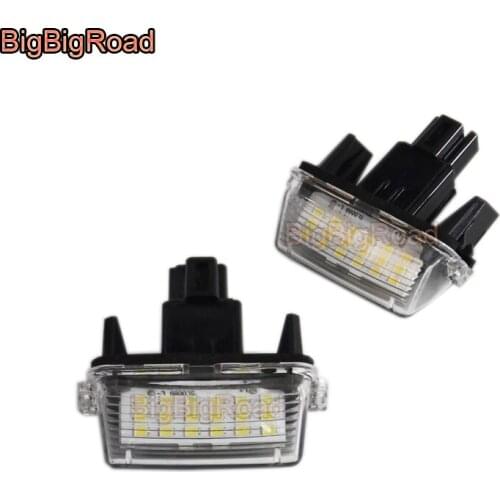 BigBigRoad For Citroen C3 C3 II C3 Picasso C4 Picasso LED Car License Plate Light Number Frame Lamp LED Lights