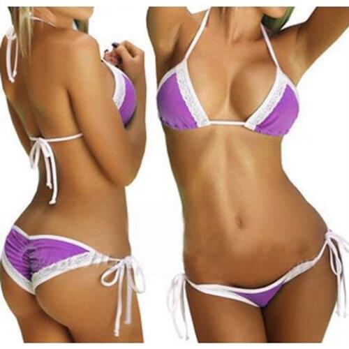 Bikini suit Sexy Swimsuit Women Bandage 2 Pieces Bikini Set Hollow Out Push-up Swimsuit Bathing Suit Swimwear Beachwear Cheap