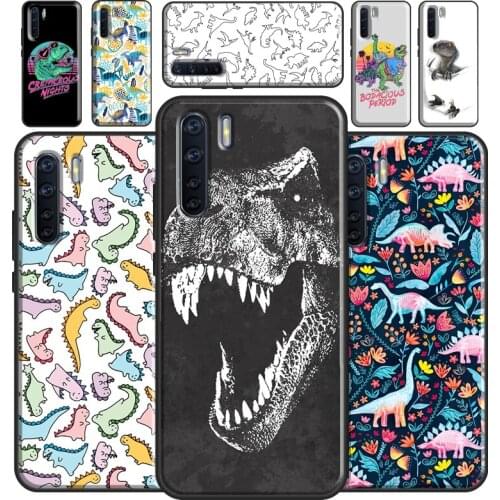 Cute Dino Dinosaur Case For OPPO A93 A91 A83 A5 A9 A31 A53 2020 A52 A72 A15 A3S A5S F5 Find X3 Pro Cover Capa