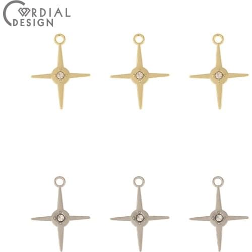 Cordial Design 100Pcs 17*22MM Earring Accessories/Rhinestone Pendant/Star Shape/DIY Charms/Hand Made/Jewelry Findings Components