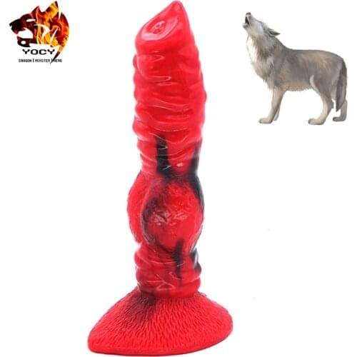 YOCY Animal Dildo Color Silicone Toys Realistic Wolf Fake Penis Adult Toys Fantasy Dildo Holder Masturbation Sex Toys For Women