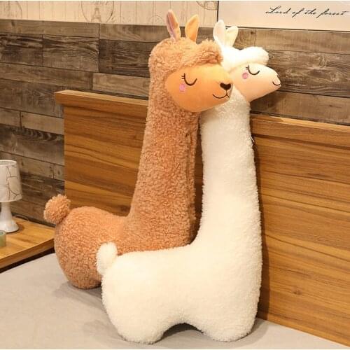 75/100cm Home Bed Decor Gift Cute Alpaca Plush Toy Japanese Alpaca Soft Stuffed Cute Sheep Llama Animal Dolls Sleep Pillow