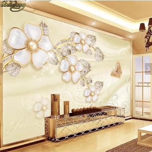 Beibehang Custom photo wallpaper mural fashion jewelry butterfly love flower TV background wall papers home decor