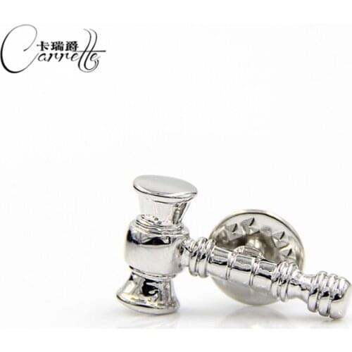 Exquisite novelty Hammer shape brooch Mens Jackets Needles Shirt collar buckle
