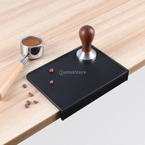 Coffee Tamper Mat Tamping Rest Holder Corner Edge Pad Black Office Bar Shop Silicone Espresso Tamping Mat Tamping Station