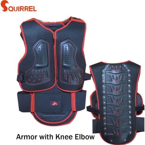 Red Motocross Riding Cycling Armor Jacket Roller skating guard armor vest suits combionation