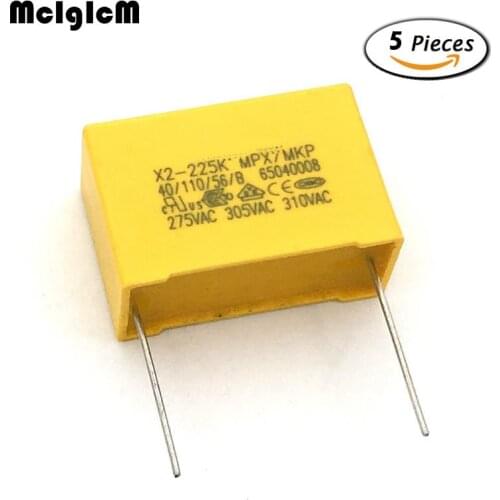 MCIGICM 5pcs capacitor X2 capacitor 275VAC Pitch 27.5mm X2 Polypropylene film capacitor 2.2uF