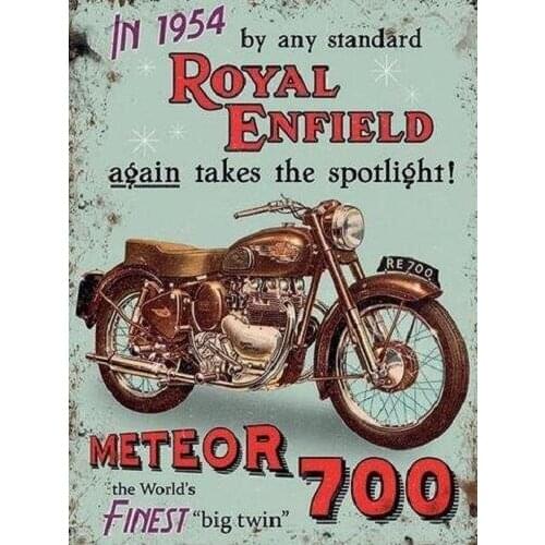 Royal Enfield Meteor 700 Motorbike Metal Advertising Sign Wall Plaque Sign Wall Poster Wall Decor Home Office Bar Pub