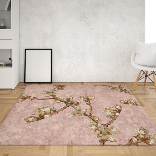 Area Rugs Flowers Bamboo Kitchen Sofa Floor Mat Living Room Bedroom Bathroom Decoration Large Carpet Print Oil Painting Doormat