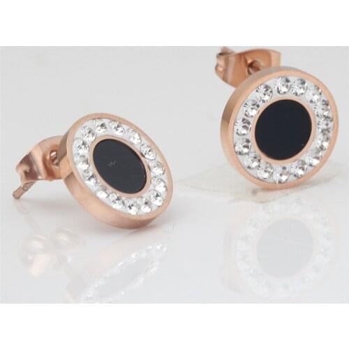 2021 New Creative Titanium Steel Inlaid Zircon Earrings female Crystal from Swarovskis Stylish atmosphere Fit Women For Party