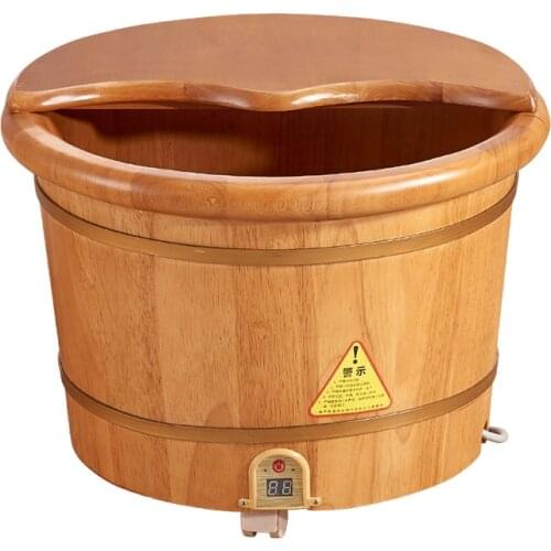 H1 Oak Bucket Foot Cube Home Electric Temperature Control Heating Bathroom Automatic Cube Advanced Barrel Baby Bath Tub
