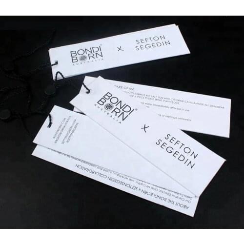 Wholesale Custom Folded Colorful Full Printing Instructions Paper Hang Tags for Garment