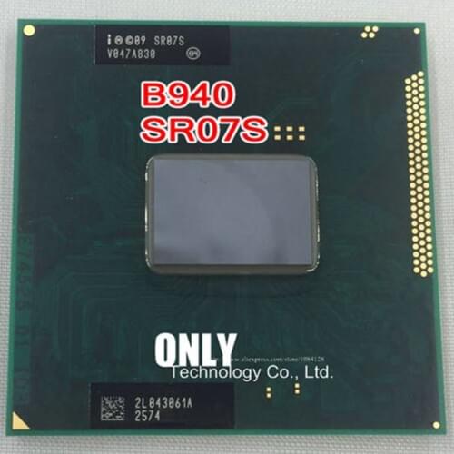 Original Pentium B940 CPU (2M Cache, 2.0GHz, B940 Processor , SR07S ) PGA988 TDP 35W Dual Core Laptop CPU Compatible HM65 HM67