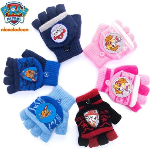 1 pair Genuine Paw Patrol gloves for girl boy autumn winter glove Skye Everest Chase non slip breathable mitten Christmas gift