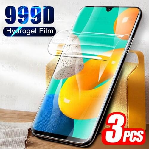 3pcs Full Curved Hydrogel Film For Samsung Galaxy M32 Samung M 32 32M M325F 6.4" 2021 Soft Protective Screen Protector Not Glass