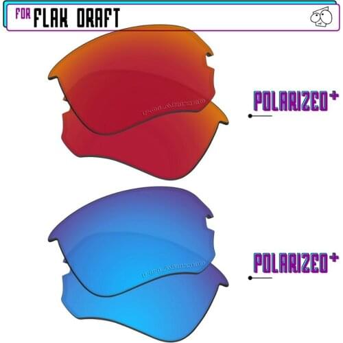 EZReplace Polarized Replacement Lenses for - Oakley Flak Draft Sunglasses - BlueP Plus-RedP Plus
