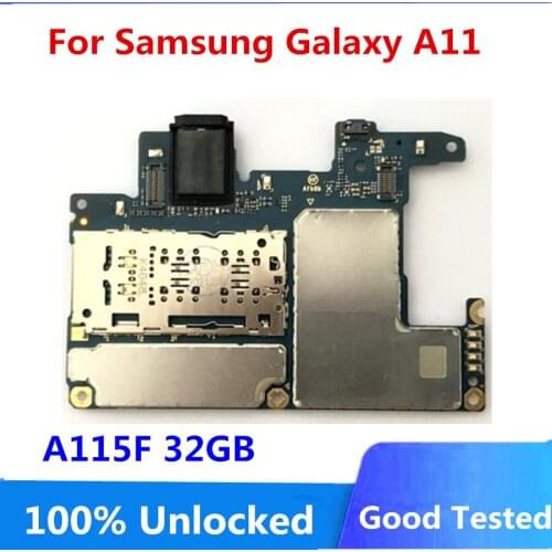 32GB Original Unlocked for Samsung Galaxy A11 Motherboard A115F Motherboard, Europe Version for A11 Mainboard A115F Full Chips