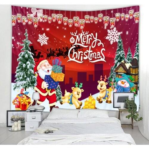 Christmas tapestry Santa Claus gives gifts Nordic style INS tapestry hippie bohemian decoration tapestry bedroom decoration