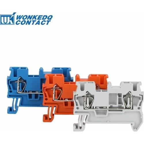 1Pc ST2.5 Wire Connector Spring-cage Connection Feed-Through Wiring Terminal Electrical Connector Din Rail Terminal Block ST 2.5