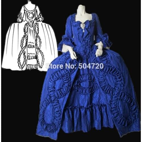 Tailored!NEW Royal 18 Century French Duchess Retro medieval Renaissance Reenactment Theatre Civil war Victorian dress HL-319