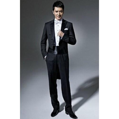 Chorus mariage groom wedding suits for men blazer boys prom tuxedo suits fashion slim masculino latest coat pant designs black