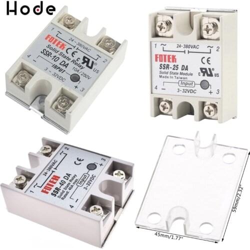 1pcs solid state relay SSR-25DA 25A SSR-10DA SSR-25DA SSR-40DA 5-24VDC TO 24-380V AC SSR 25DA 10DA 40DA