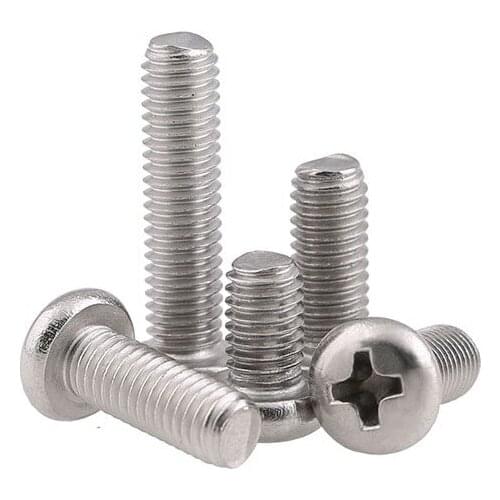 50Pcs M2 M2.5 M3 M4 ISO7045 DIN7985 GB818 304 Stainless Steel Cross Recessed Pan Head PM Screws Phillips Screws
