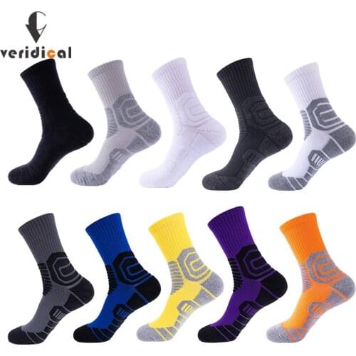 High Quality Men Socks Outdoor Sports Elite Basketball Damping Bright Color Cycling Compression Cotton Towel Bottom Mens Socks