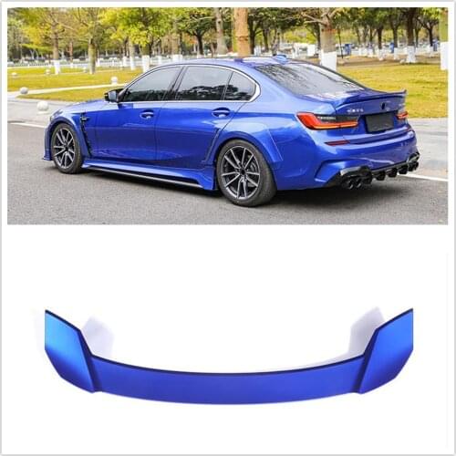 AKASAKA Vehicle Rear Trunk Spoiler Lip For 2019 2020 BMW G20 G28 330i M340i M Sport Blue Car Exterior Bumper Splitters Tail Wing