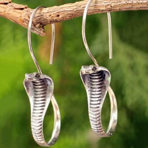 Boho Ethnic Cobra Dangle Drop Earrings for Women Female Gothic Tribal Snake King Animal Party Earring Hanging India Jewelry