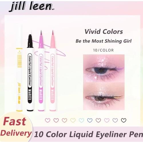 JILL LEEN Liquid Eyeliner Pen 10 Color Eyeshadow Non-smudge Waterproof Colorful Beginner Novice Liquid Eyeliner Pen
