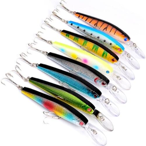 1Pcs Fishing Lure Deep Swim Hard Bait Fish Tackle 12.5CM 14G 3D Eyes Float Minnow Fishing Wobbler Japan Pesca Crankbait