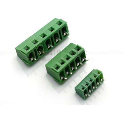 100pcs/lot Screw PCB Terminal Block FK128-5mm Copper Environmental Protection 2P 3P Green